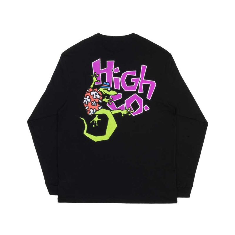 Camiseta Manga Longa High Lizard Preto